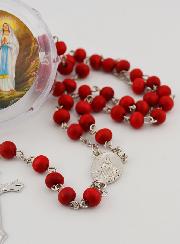 Rosario de Lourdes de Madera de Rosa - 60 cm