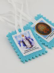 Escapulario de la Virgen Milagrosa de Tela Azul - 5 cm