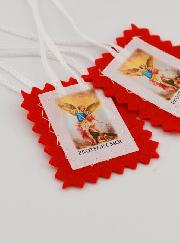 Escapulario del Arcángel San Miguel Tela Roja - 5 cm