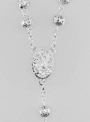 Rosario de Cuentas de Plata Caladas - 65 cm