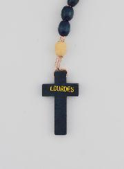 Rosario de Madera Oscura y Blanca - 50 cm