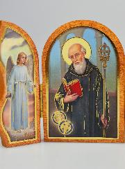 Icono Tríptico San Benito - 12 cm