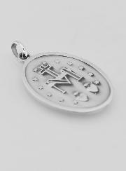 Medalla Milagrosa Festoneada de Plata de Ley - 35 mm