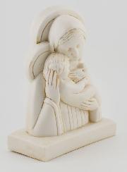 Estátua Virgem com o Menino Jesus - Tom Marfim - 15 cm