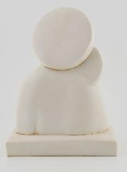 Estátua Virgem com o Menino Jesus - Tom Marfim - 15 cm