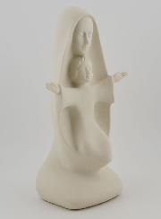 Estátua Moderna da Virgem Maria com o Menino Jesus – Porcelana – 20 cm