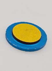 Placa Auto San Cristóbal Plata - Ribete Azul - 3.5 cm