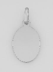 Medalha Virgem Maria com Véu em Prata Maciça - Oval - 17 mm