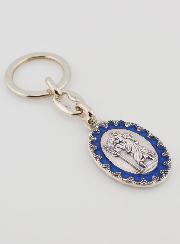 Llavero de San Cristóbal - Metal Esmaltado Azul - 4 cm