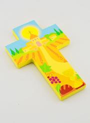 Cruz Infantil em Madeira Minha Primeira Comunhão - 15 cm