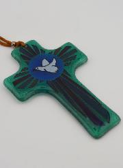 Cruz de Vidrio Paloma de la Paz - 12 cm