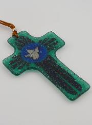 Cruz de Vidrio Paloma de la Paz - 12 cm