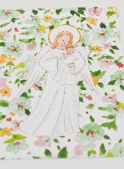 Cartão de Baptismo - Anjo Guardião Protetor - Verde