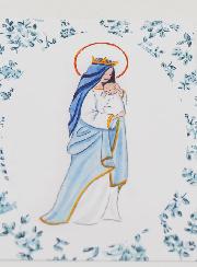 Estampa de Bautizo - Virgen Coronada con el Niño Jesús
