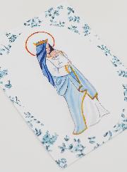 Estampa de Bautizo - Virgen Coronada con el Niño Jesús