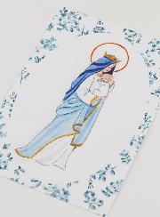 Estampa de Bautizo - Virgen Coronada con el Niño Jesús