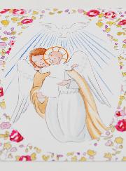 Estampa de Bautizo - Ángel de la Guarda Protector y Espíritu Santo