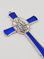 Cruz de Lourdes Azul 10 cm - Medalla de las Apariciones