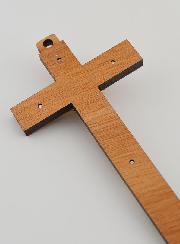 Crucifijo de Madera con las Apariciones de Lourdes - Plateado 12 cm