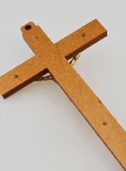 Crucifijo de Madera con las Apariciones de Lourdes - Oro 16 cm