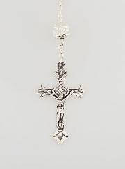 Terço de Lourdes em Contas de Cristal - 55 cm,
