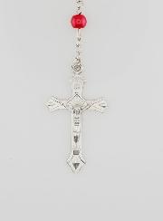 Rosario de Lourdes de Cuentas Rojas - 60 cm