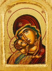 Icono Tríptico Virgen de Korsun - 26 cm