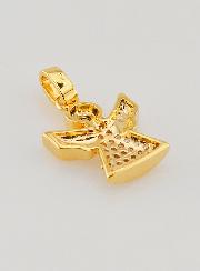 Colgante Ángel de la Guarda Chapado en Oro y Diamantes Strass - 15 mm