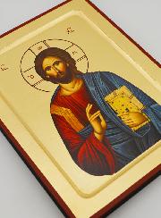 Ícono de Cristo Pantocrátor - Lámina de Oro - 20 cm
