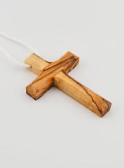 Cruz de alba de Comunhão em Madeira de Oliveira com Cordão