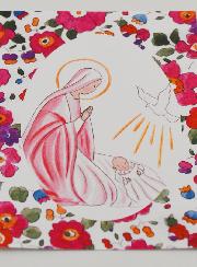 Estampa de Bautizo - Virgen María y Paloma