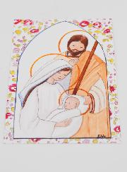 Imagem de Baptismo - Sagrada Família - Rosa