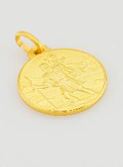 Medalha de Batismo São Cristóvão Banhada a Ouro