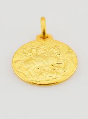 Medalha de Batismo São Jorge Banhada a Ouro