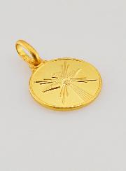 Medalha de Batismo Pomba do Espírito Santo Banhada a Ouro
