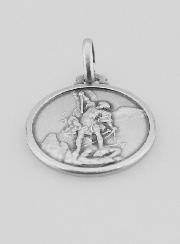 Medalha de Baptismo São Miguel em Prata 925/1000
