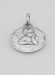 Medalha de Baptismo Anjo da Guarda em Prata Maciça 925/1000