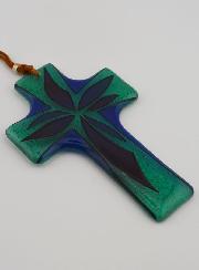 Regalo de Bautismo - Cruz de Vidrio Artesanal