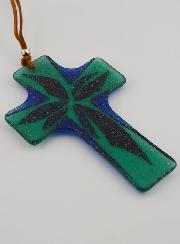 Regalo de Bautismo - Cruz de Vidrio Artesanal