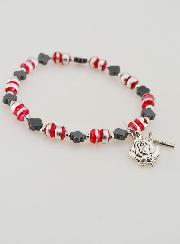 Pulsera Decenario Perlas Flores de Hematites - Cruz
