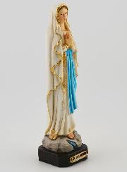 Estatuilla Nuestra Señora de Lourdes Policromada sobre una Base - 15 cm