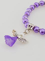 Pulseira Religiosa Infantil Anjo da Guarda – Contas Roxas