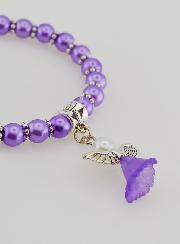 Pulseira Religiosa Infantil Anjo da Guarda – Contas Roxas