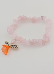 Pulsera Religiosa Ángel Protector - Piedra de Cuarzo Rosa
