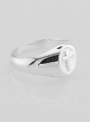 Anillo Sello Cruz de Cristo de Plata de Ley - Talla 58