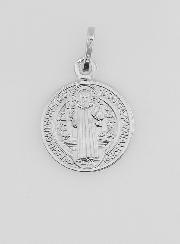 Medalla San Benito de Plata de Ley - 15 mm