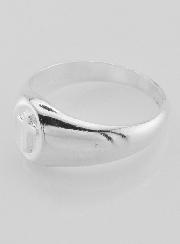 Anillo Sello Cruz de Cristo de Plata de Ley - Talla 62