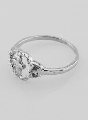 Anillo Cruz y Flor de Plata de Ley - Talla 58