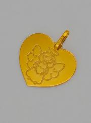 Medalla Ángel de la Guarda Corazón Modelo Niña de Oro