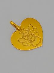 Medalla Ángel de la Guarda Corazón Modelo Niña de Oro